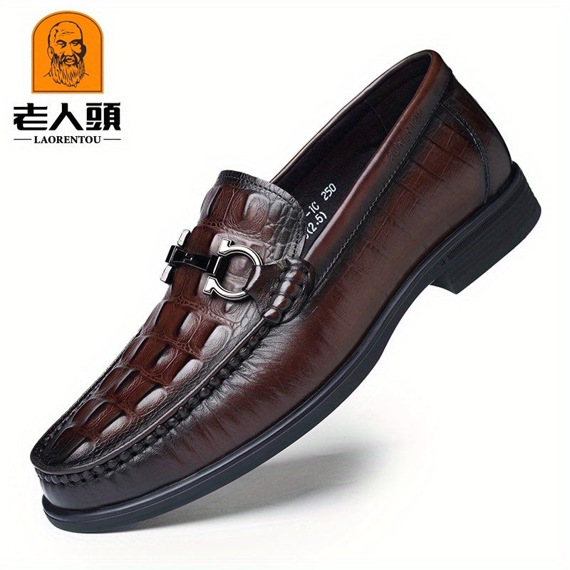 LAORENTOU Men's Leather Horsebit Loafer Shoes Lightweight Non Slip Driving Shoes