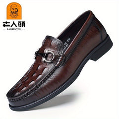 LAORENTOU Men's Leather Horsebit Loafer Shoes Lightweight Non Slip Driving Shoes