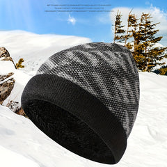 Men's Winter Warm Hat Letter Pattern Beanie Hat Coldproof Knitted Hat