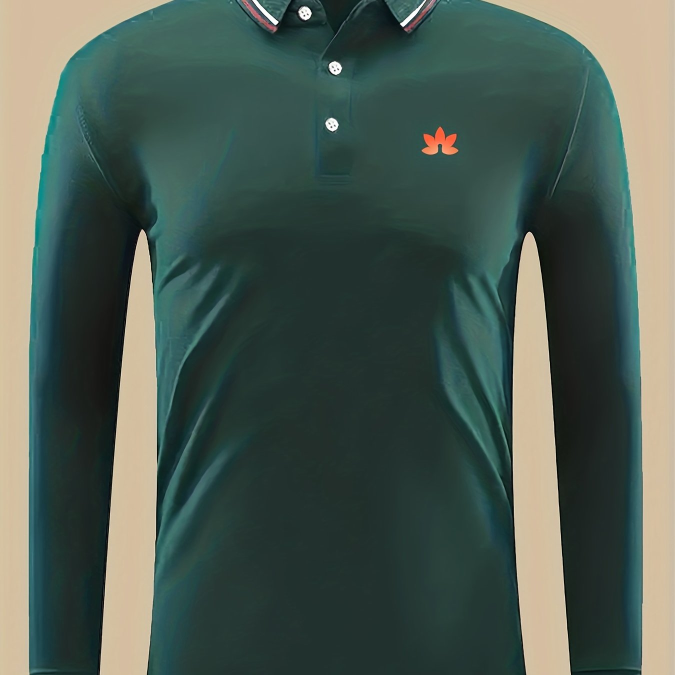 Maple Leaf Print Men's Lightweight Polo Shirt