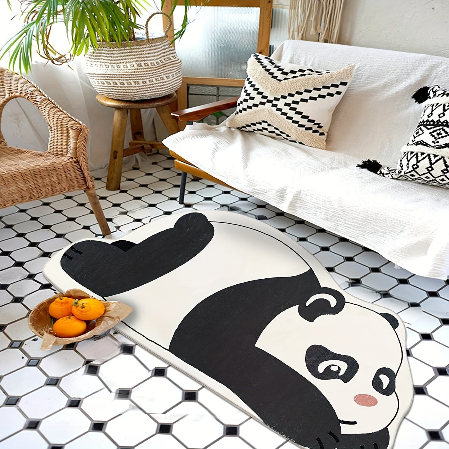 Soft Panda Area Rug for Bedroom Living Room Nursery Machine Washable