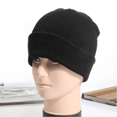 Solid Color Knit Winter Beanie Hat for Men & Women