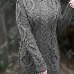 Cable Long Sleeve Turtle Neck Jumper