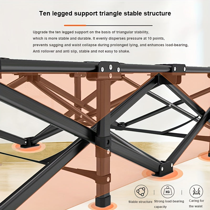 Portable Folding Bed with Carry Bag, Outdoor Camping Bed, Office Nap, Picnic