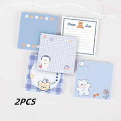 Cartoon Bear Sticky Note Student Stationery 2pcs
