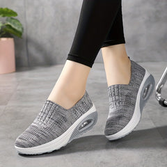 Women's Air Cushion Sock Sneakers Low Top Slip On Walking Shoes