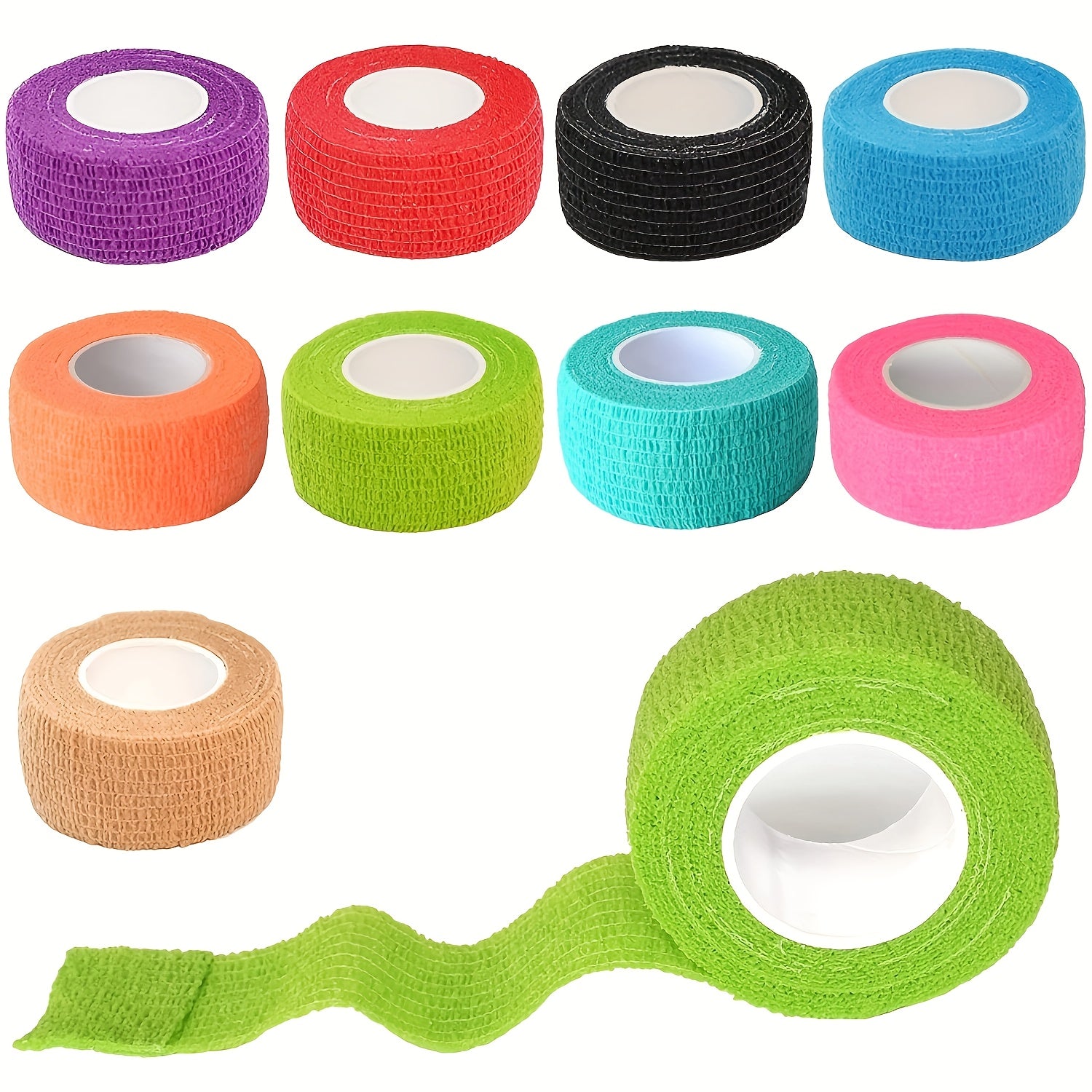 9pcs Pet Bandage Wraps Self Adhesive Vet Tape For Pets Colors