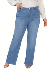 High Waist Wide Leg Plus Size Jeans