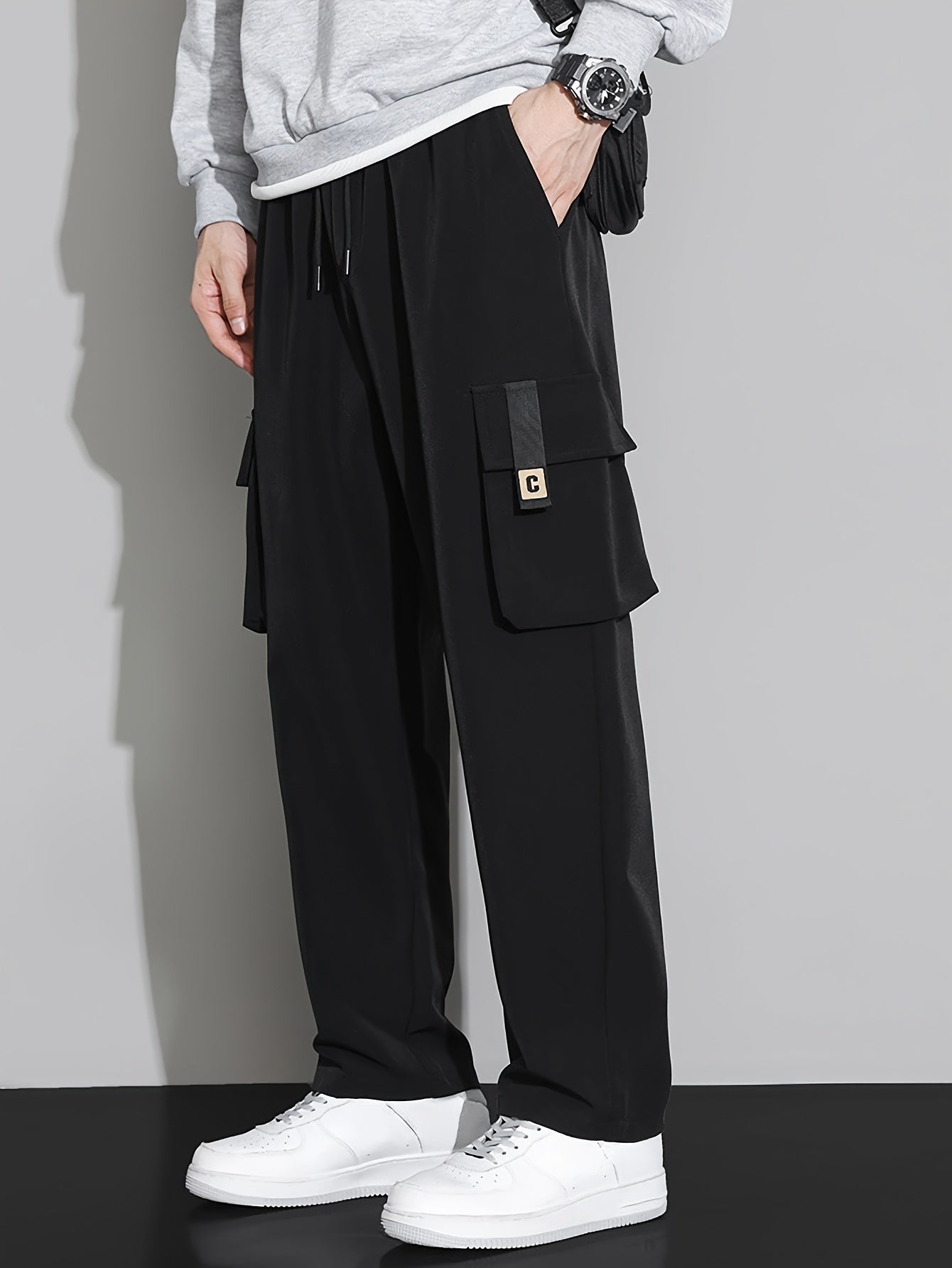 Men's Casual Flap Pocket Straight Leg Pant