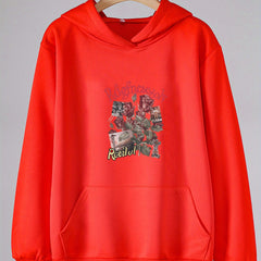Girls Cartoon Roses Pattern Hooded Sweatshirt for Spring and Autumn