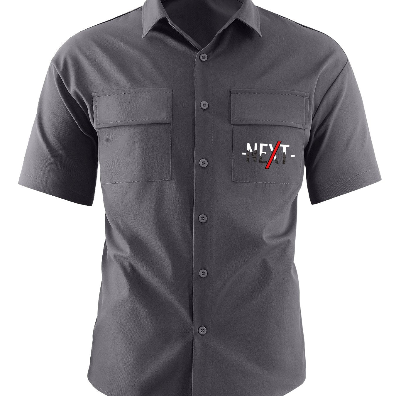 Letter Print Men s Casual Short Sleeve Cargo Shirt