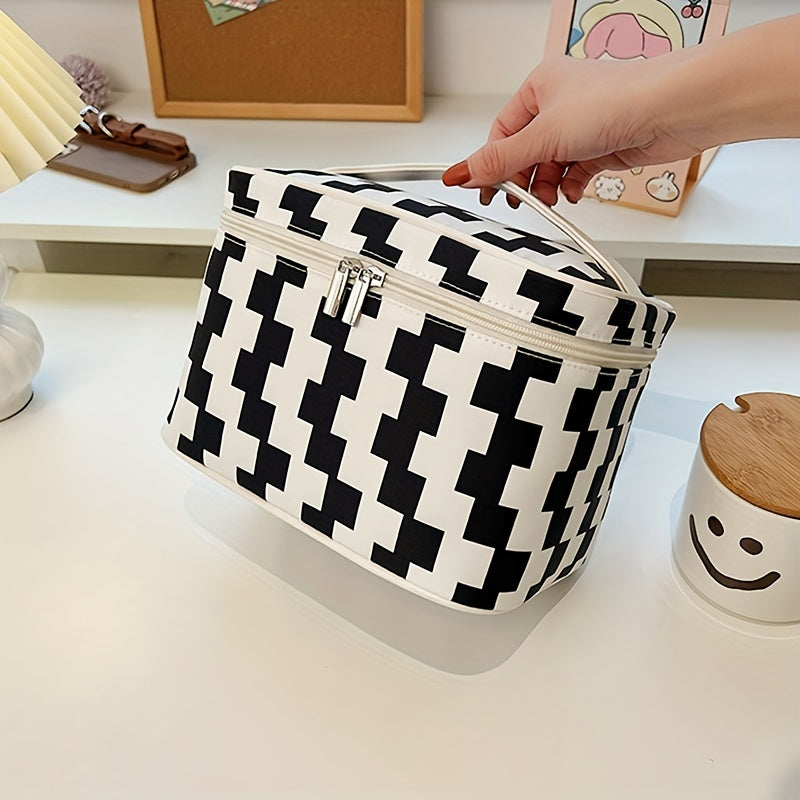 Portable Large Capacity Cosmetic Bag with Handle for Toiletries