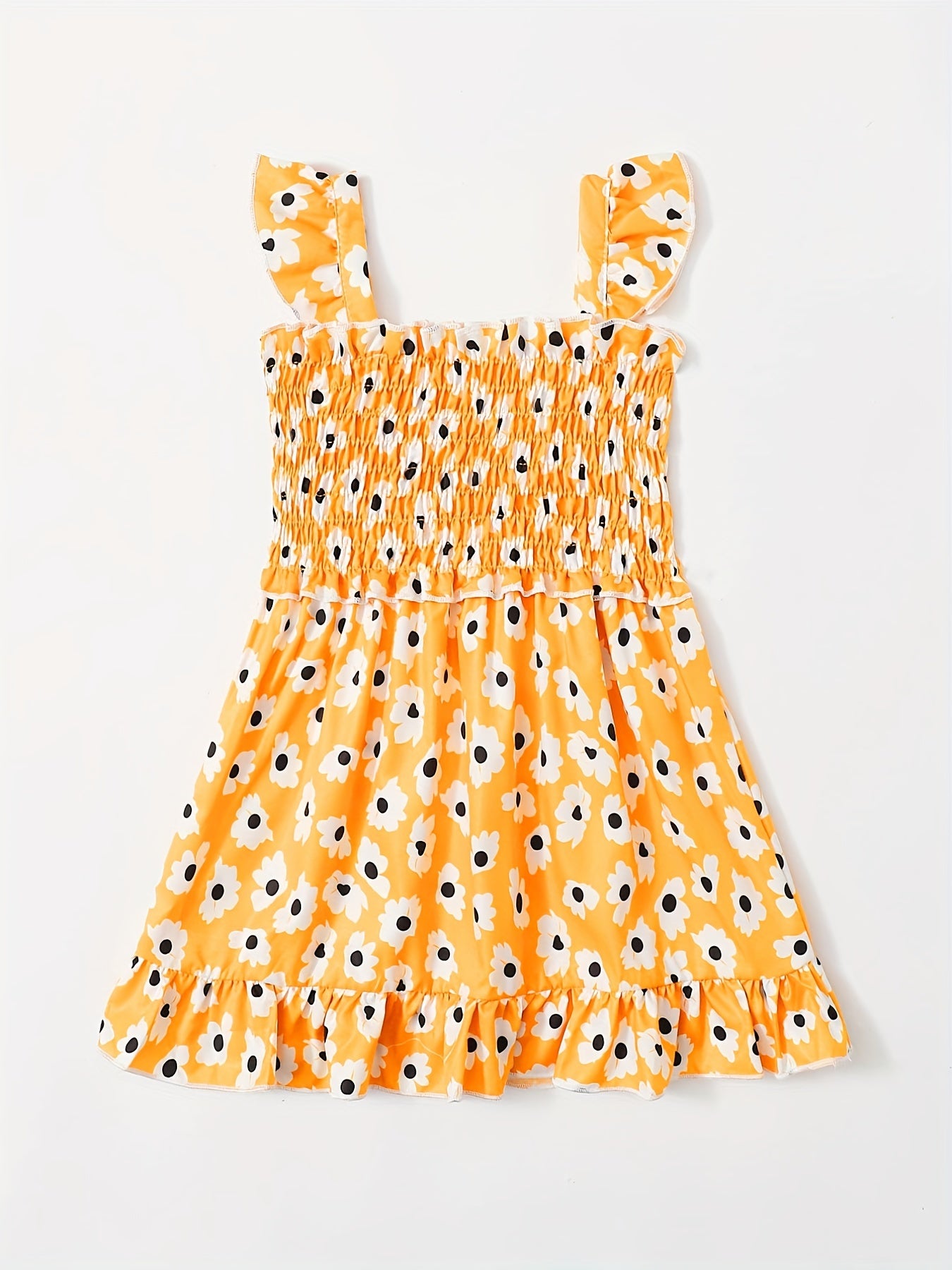 Girls Sleeveless Floral Print Dress