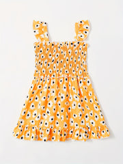 Girls Sleeveless Floral Print Dress