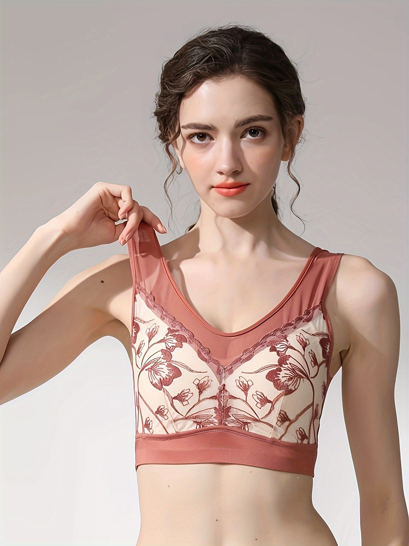 Lace Wireless Bra Full Coverage Comfortable Supportive