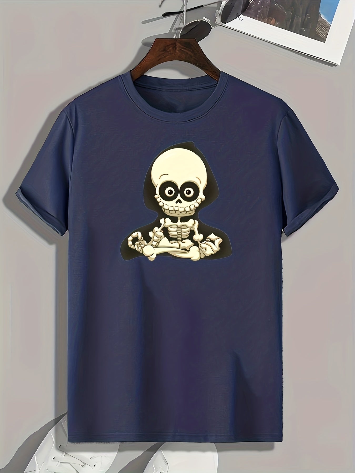 Skeleton Cartoon Print Men's Graphic T shirt for Summer