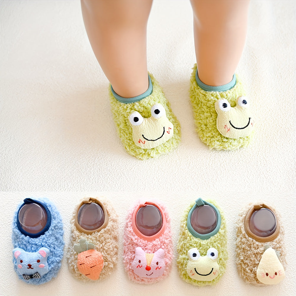 Furry House Shoes for Boys and Girls Non Slip Soft Bottom Walking Shoes