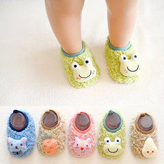 Furry House Shoes for Boys and Girls Non Slip Soft Bottom Walking Shoes