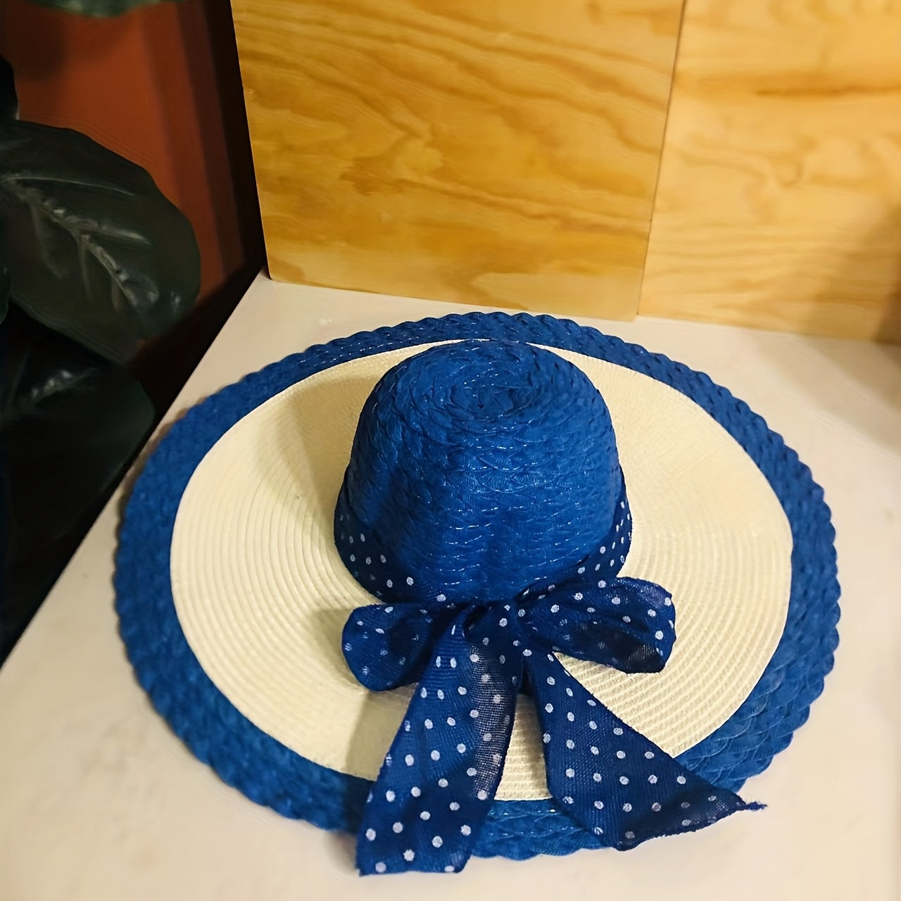 Wide Brim Bowknot Straw Sun Hat Beach Travel Sunscreen Hat