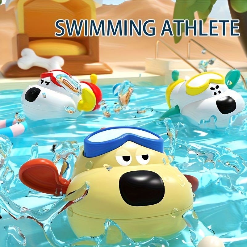 Floating Dog Bath & Swim Toys for Toddlers with Goggles & Flippers