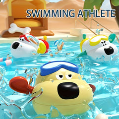 Floating Dog Bath & Swim Toys for Toddlers with Goggles & Flippers