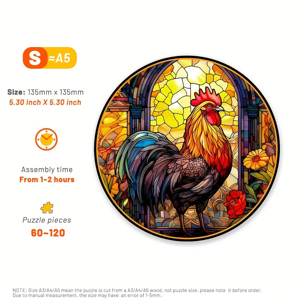 Rooster Wooden Jigsaw Puzzle High Difficulty Concentration Training