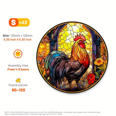 Rooster Wooden Jigsaw Puzzle High Difficulty Concentration Training