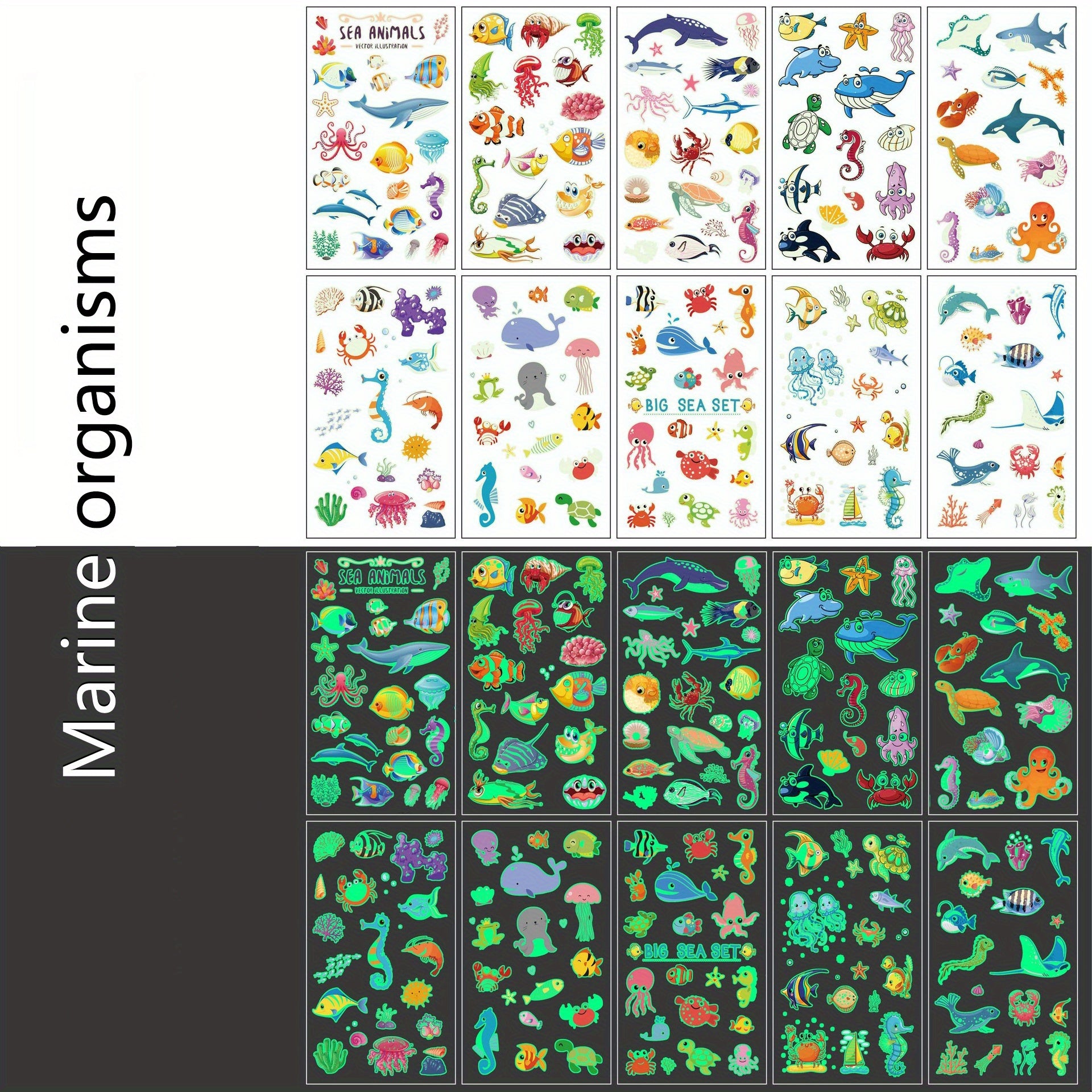 Cartoon Sports Events Temporary Tattoos Unicorns Mermaids Pirates