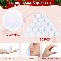 20pcs Indoor Snowball Snow Toy Decorative Snowballs