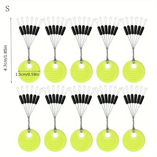 60pcs 10 Sets Float Stop Space Bean Sinker Stop Carp Fishing Accessories