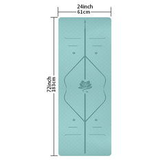 Non Slip TPE Yoga Mat with Body Guide Line