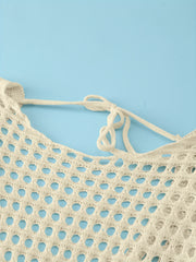 Crochet Hollow Out Long Sleeve Cover Up Dress