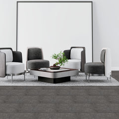 10pcs Grey Peel & Stick Floor Tiles 0.6mm PVC Flooring Waterproof for Bathroom