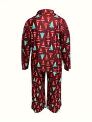 Christmas Tree Print 2 Piece Lounge Set