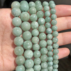 Burmese Jade Stone Beads 6-10mm Smooth Round Spacer for Jewelry Making