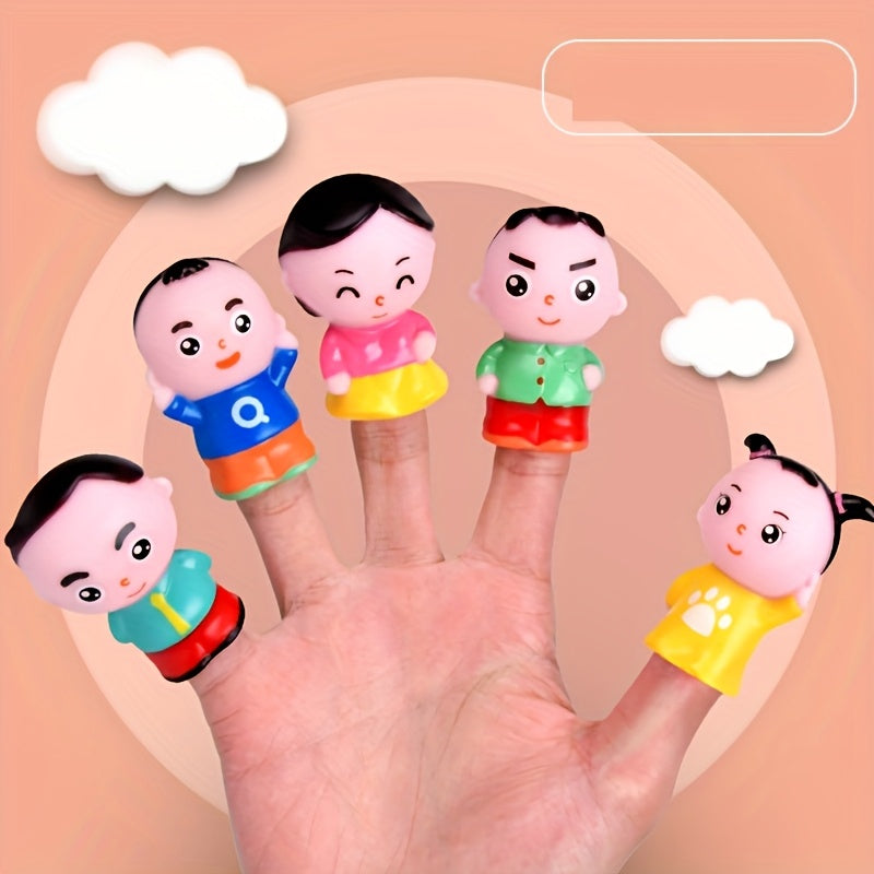 5pcs Animal Farm Finger Dolls Learning Aid Toys for Role Playing School Party
