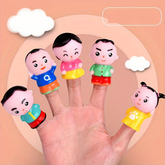 5pcs Animal Farm Finger Dolls Learning Aid Toys for Role Playing School Party