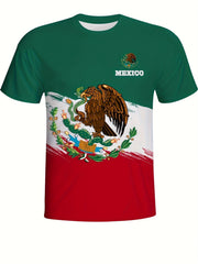 MEXICO 3D Digital Print Men's Graphic T-shirt Causal Tees Short Sleeve Pullover