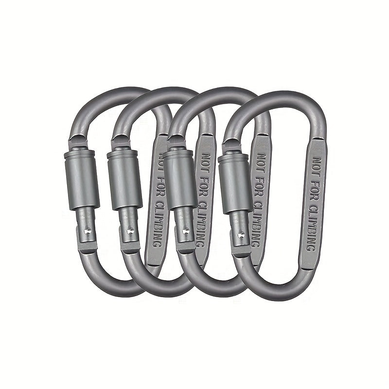 4pcs Aluminum D-ring Lock Buckle for Hiking Travel Camping