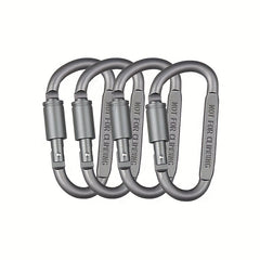 4pcs Aluminum D-ring Lock Buckle for Hiking Travel Camping