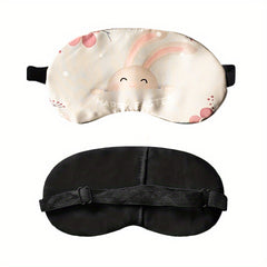 Cartoon Animal Polyester Blackout Eye Mask Soft Cooling Sleep Blindfold