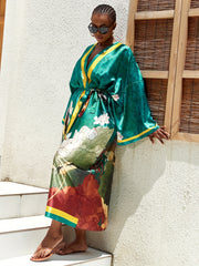 Women's Plus Size Floral Print Kimono Cover Up
