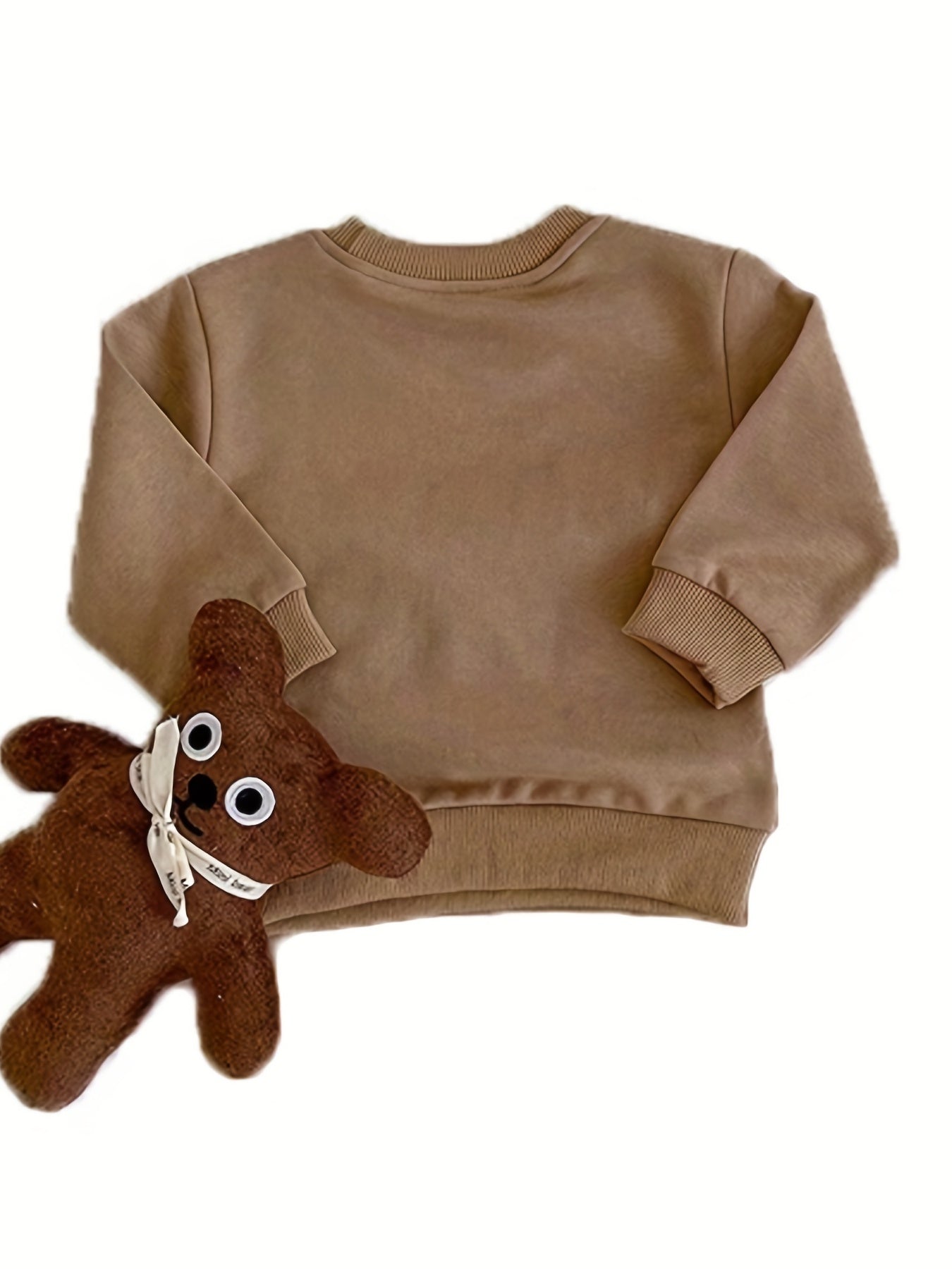 Kids Round Neck Sports Top HEY CUTIE Print Pullover Sweatshirt