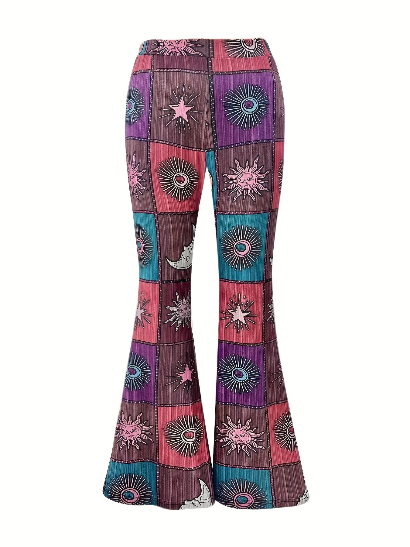 Y2K Graphic Flare Leg Pants for Women