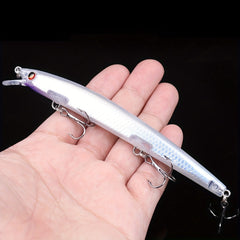 10pcs Bionic Minnow Lure Plastic Hard Bait Treble Hook Fishing Accessory