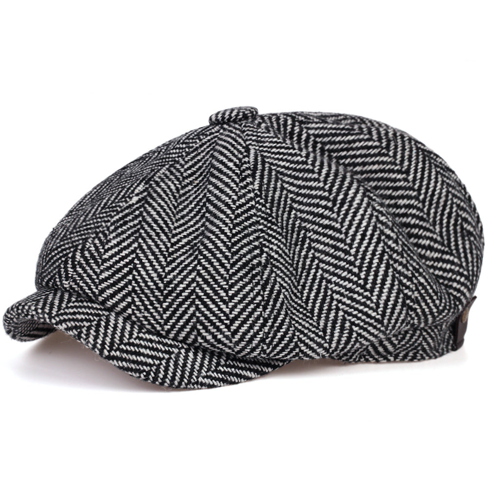 Men's Striped Newsboy Cap - Stylish and Classic Gatsby Hat