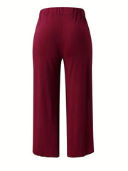 Solid Split Pants Sexy High Waist Long Length Pants Women's Clothing