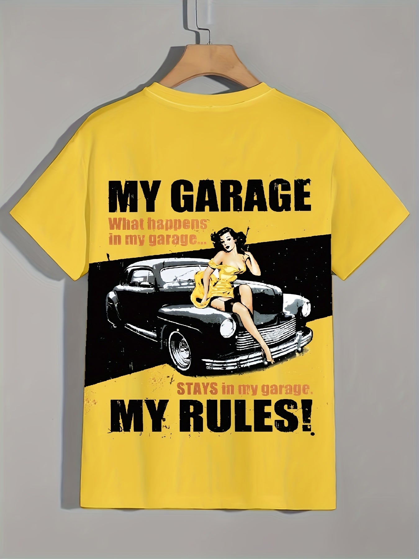 Vintage Garage Print T Shirt 3D Digital Print Breathable Novel Tee