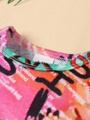 Girl's Letter Print Casual T shirt Dress