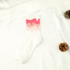 3 Pairs Striped Socks Comfy Breathable Mid Tube Women's Stockings